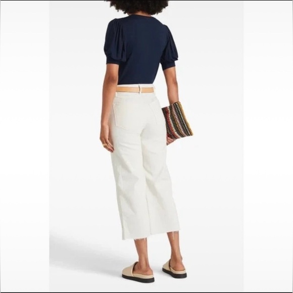 Frame Denim - Frame off White Ali Wide Leg
Cropped Wide-Leg Jeans 32 Button Fly L/US 12-14